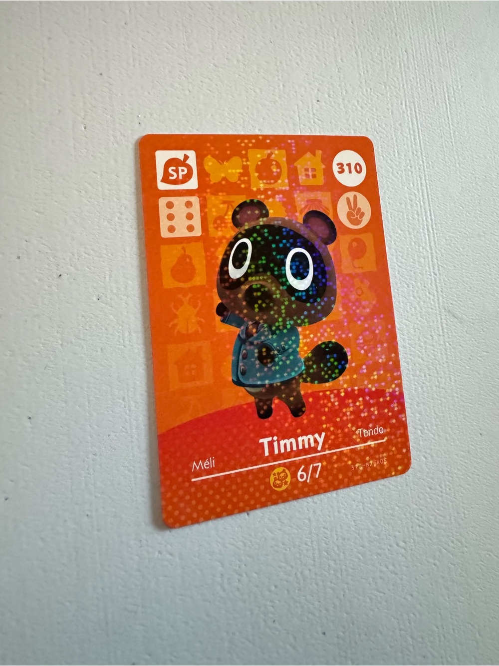 Holographic Animal Crossing Amiibo Card - Timmy 310 - Orange